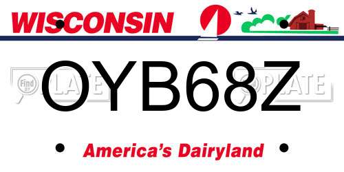 OYB68Z Wisconsin License Plate