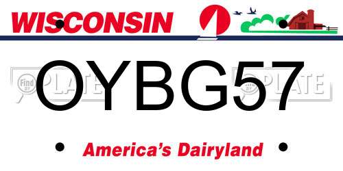 OYBG57 Wisconsin License Plate