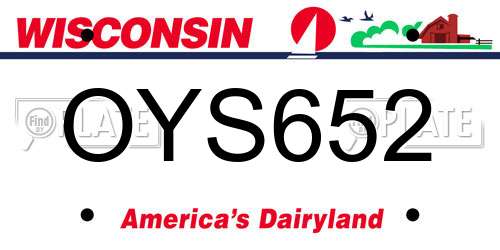 OYS652 Wisconsin License Plate