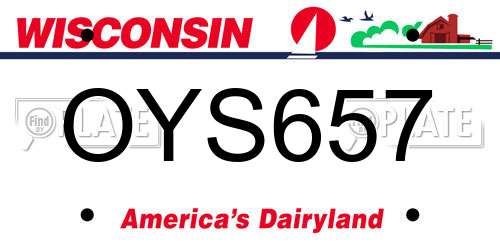 OYS657 Wisconsin License Plate