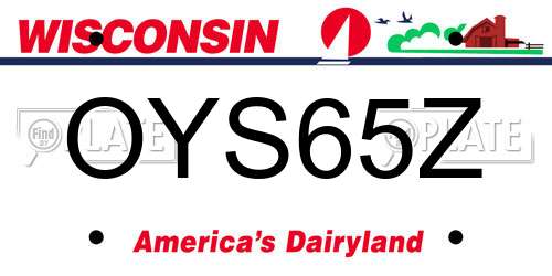 OYS65Z Wisconsin License Plate