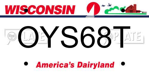 OYS68T Wisconsin License Plate