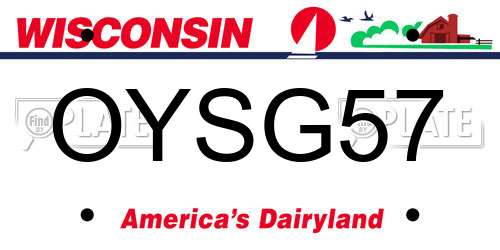 OYSG57 Wisconsin License Plate