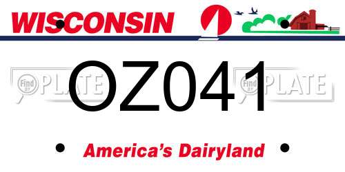 OZ041 Wisconsin License Plate