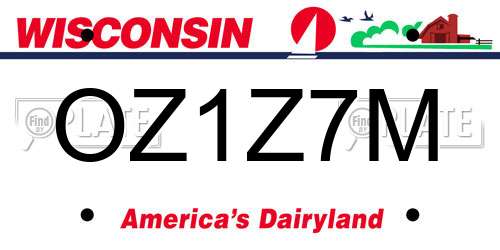 OZ1Z7M Wisconsin License Plate