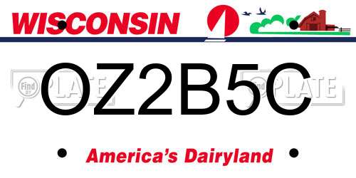OZ2B5C Wisconsin License Plate
