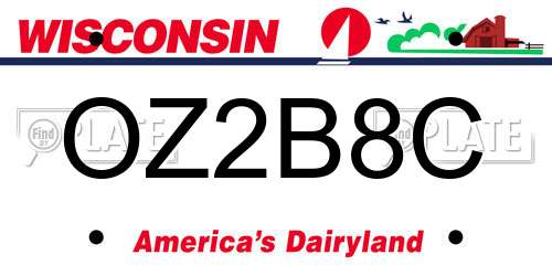 OZ2B8C Wisconsin License Plate
