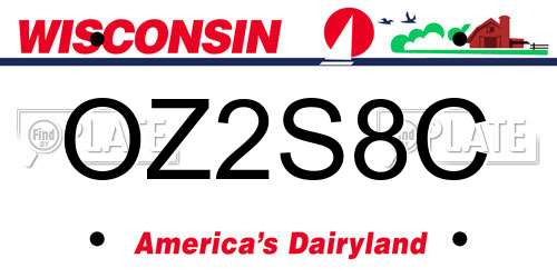 OZ2S8C Wisconsin License Plate