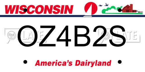 OZ4B2S Wisconsin License Plate