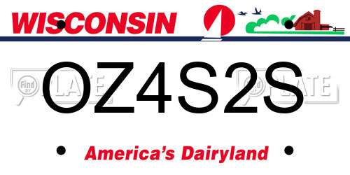 OZ4S2S Wisconsin License Plate