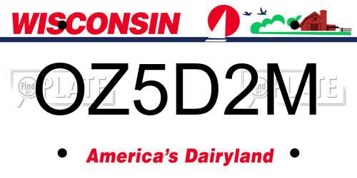 OZ5D2M Wisconsin License Plate