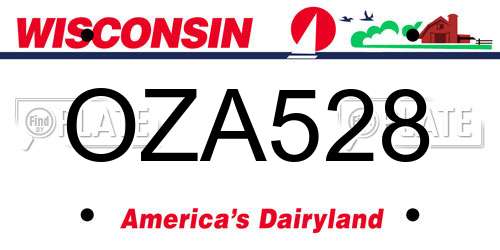 OZA528 Wisconsin License Plate
