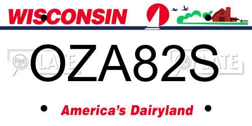 OZA82S Wisconsin License Plate