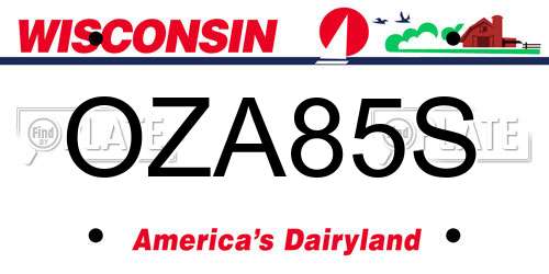 OZA85S Wisconsin License Plate