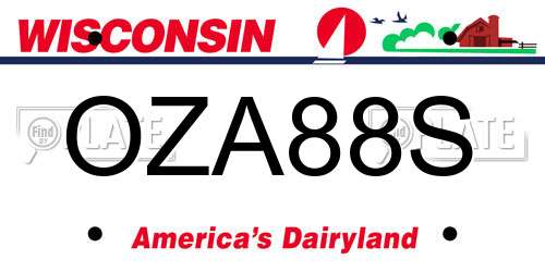 OZA88S Wisconsin License Plate