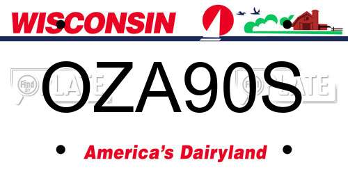 OZA90S Wisconsin License Plate
