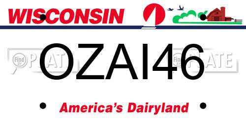 OZAI46 Wisconsin License Plate