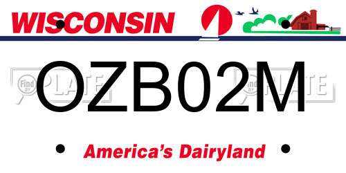 OZB02M Wisconsin License Plate