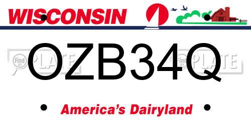 OZB34Q Wisconsin License Plate