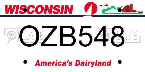 OZB548 Wisconsin License Plate