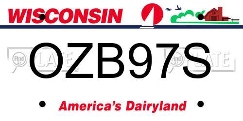 OZB97S Wisconsin License Plate