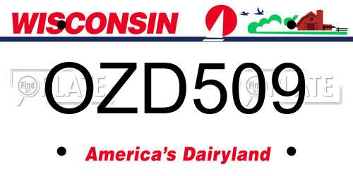 OZD509 Wisconsin License Plate