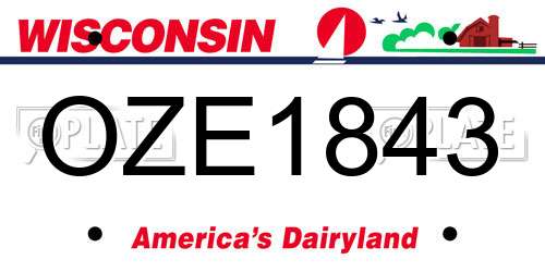 OZE1843 Wisconsin License Plate