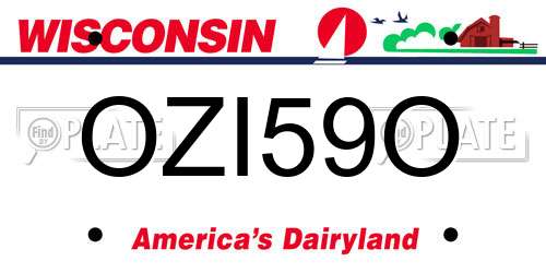 OZI59O Wisconsin License Plate