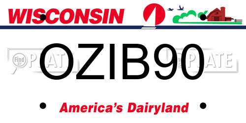 OZIB90 Wisconsin License Plate