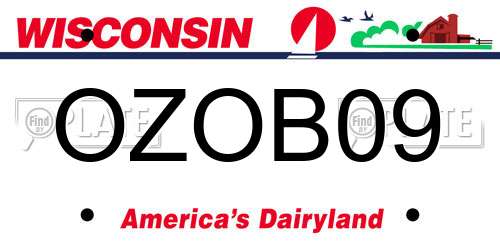 OZOB09 Wisconsin License Plate