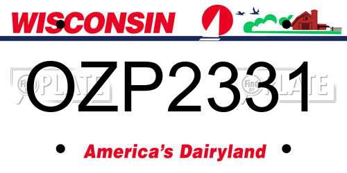 OZP2331 Wisconsin License Plate