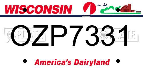 OZP7331 Wisconsin License Plate
