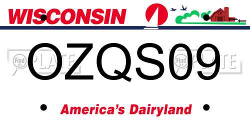 OZQS09 Wisconsin License Plate