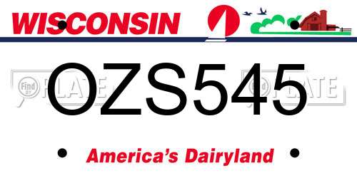 OZS545 Wisconsin License Plate