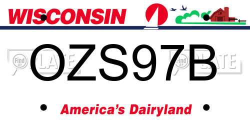 OZS97B Wisconsin License Plate