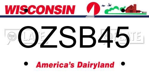 OZSB45 Wisconsin License Plate