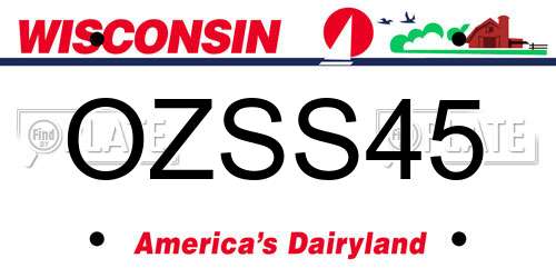 OZSS45 Wisconsin License Plate