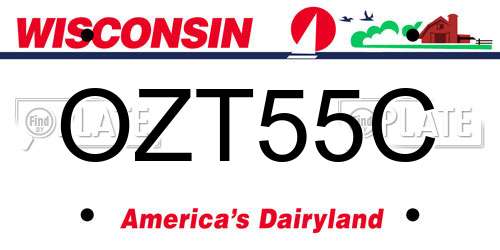 OZT55C Wisconsin License Plate