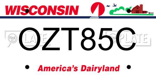 OZT85C Wisconsin License Plate