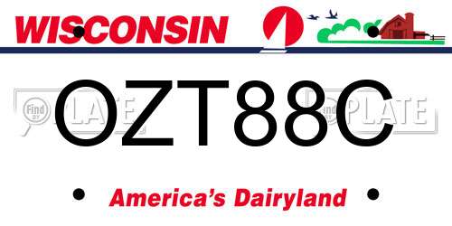 OZT88C Wisconsin License Plate