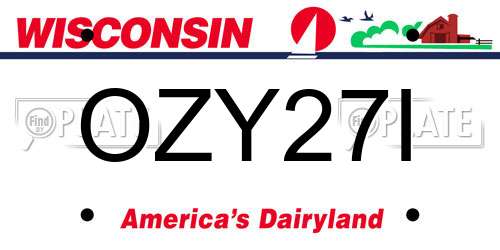 OZY27I Wisconsin License Plate