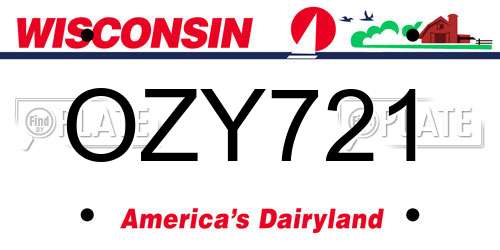 OZY721 Wisconsin License Plate