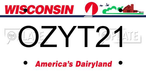 OZYT21 Wisconsin License Plate