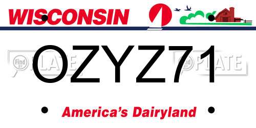 OZYZ71 Wisconsin License Plate