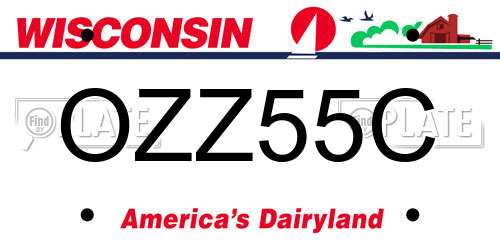 OZZ55C Wisconsin License Plate