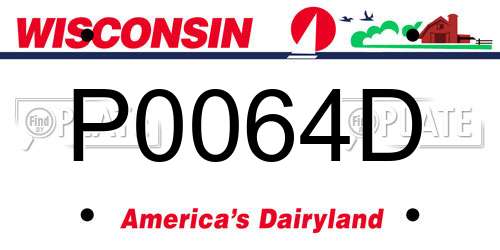 P0064D Wisconsin License Plate