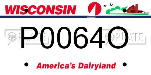 P0064O Wisconsin License Plate