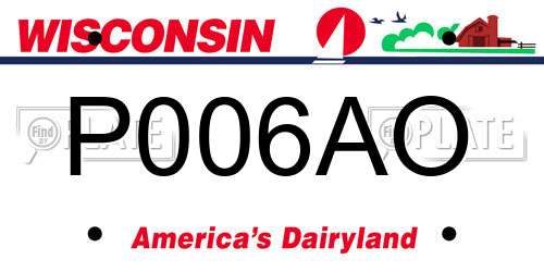 P006AO Wisconsin License Plate