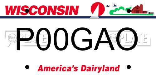 P00GAO Wisconsin License Plate