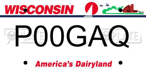 P00GAQ Wisconsin License Plate